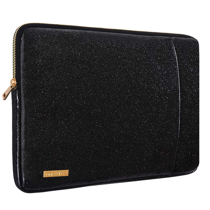 MOSISO PU Leather Sleeve Compatible with 13-13.3 Inch, Shining Black-Leather Sleeve-MOSISO-brands-world.ca