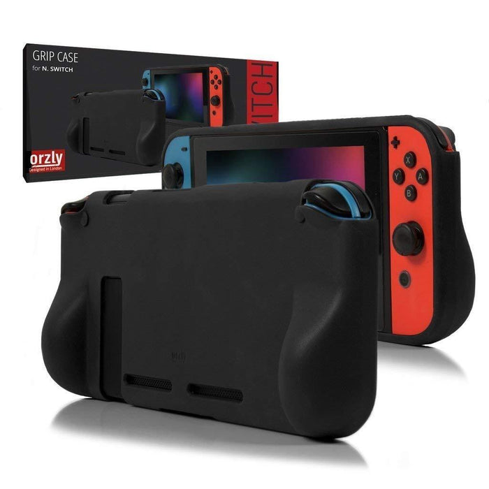 Orzly Comfort Grip Case for SMOKEY SLATE Nintendo Switch-Nintendo Switch Skins, Faceplates & Cases-Orzly-brands-world.ca