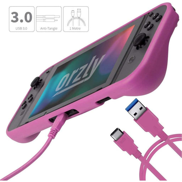 Orzly Switch Accessories Bundle, Pink Carry Case for Nintendo PINK-Nintendo Switch Miscellaneous-Orzly-brands-world.ca