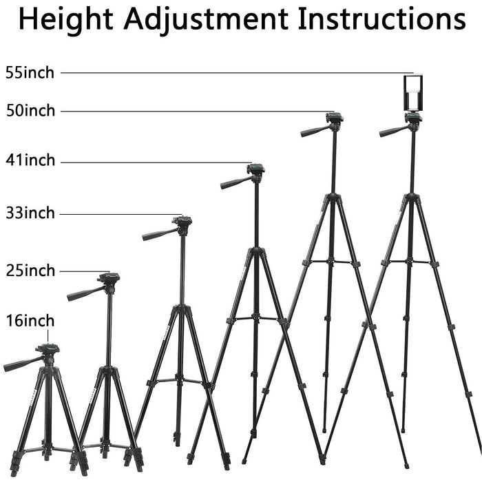 PEYOU Compatible for iPhone iPad Tripod, 50" Aluminum Camera Tablet Phone...-Tripods-SAMA-brands-world.ca