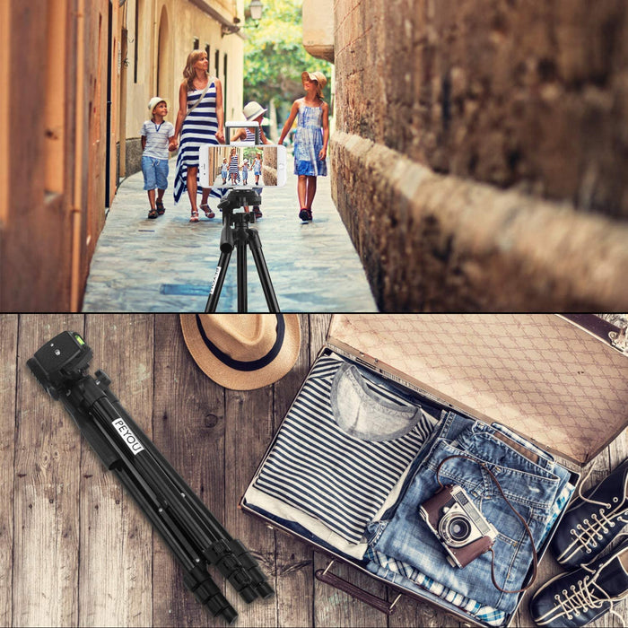 PEYOU Compatible for iPhone iPad Tripod, 50" Aluminum Camera Tablet Phone...-Tripods-SAMA-brands-world.ca