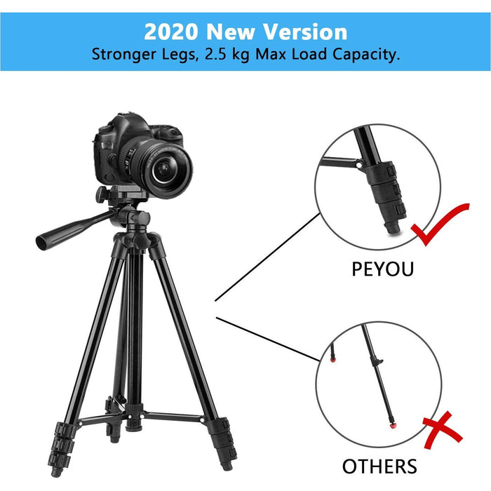 PEYOU Compatible for iPhone iPad Tripod, 50" Aluminum Camera Tablet Phone...-Tripods-SAMA-brands-world.ca