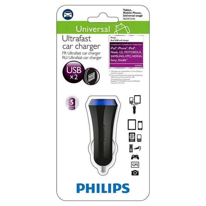 PHILIPS Car charger 3.1A – 15.5 W Dual Universal USB DLP 2357-USB Car Chargers-Philips-brands-world.ca
