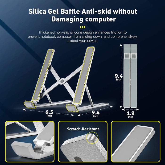 Portable Laptop Stand Foldable Adjustable Aluminium Alloy-Tablet & iPad Stands-RioRand-brands-world.ca