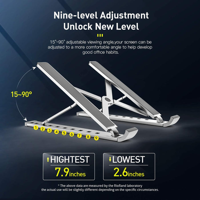 Portable Laptop Stand Foldable Adjustable Aluminium Alloy-Tablet & iPad Stands-RioRand-brands-world.ca