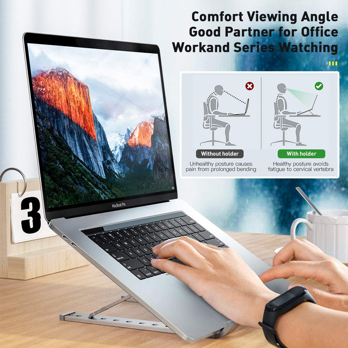 Portable Laptop Stand Foldable Adjustable Aluminium Alloy-Tablet & iPad Stands-RioRand-brands-world.ca