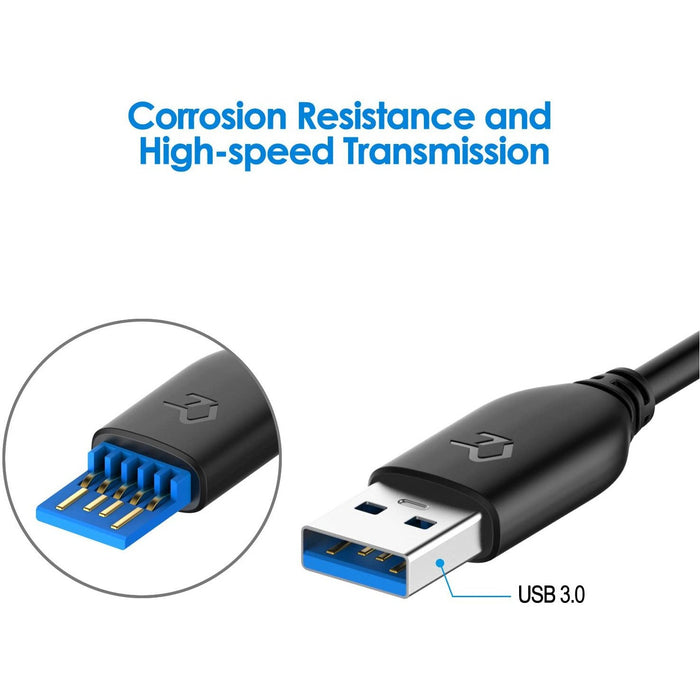 Rankie USB 3.0 Cable, Type A to A, 6 Feet, Black-Computer USB Cables-Rankie-brands-world.ca