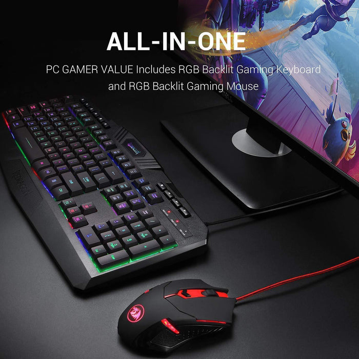 Redragon S101 Gaming Keyboard and Mouse Combo, RGB LED-Keyboard & Mouse Combos-Redragon-brands-world.ca