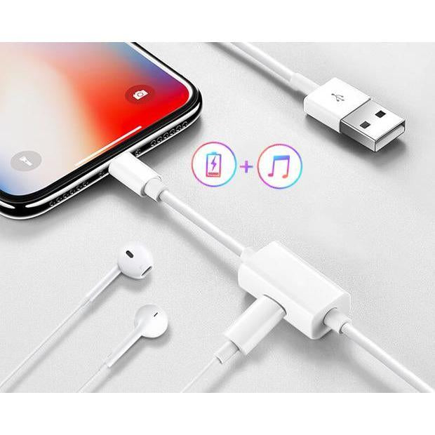 SA-GW282 Audio Splitter Cable Phone Charging Adapter 2 in 1 USB 1M-iPhone Chargers & Cables-SAMA-brands-world.ca