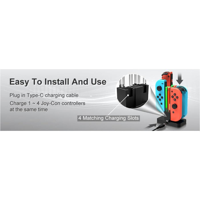SAMA 4 In 1 LED Charging Stand Dock Station Charger Cradle For Nintendo Switch NS-Nintendo Switch Power Cords & Charging Stations-SAMA-brands-world.ca