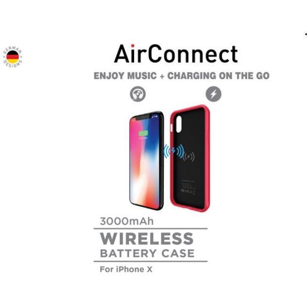 SAMA-Air Connect Wireless Battery Case for iphone X 3000 mAh & Free Screen Protector - Red-iPhone X XS Cases-SAMA-brands-world.ca