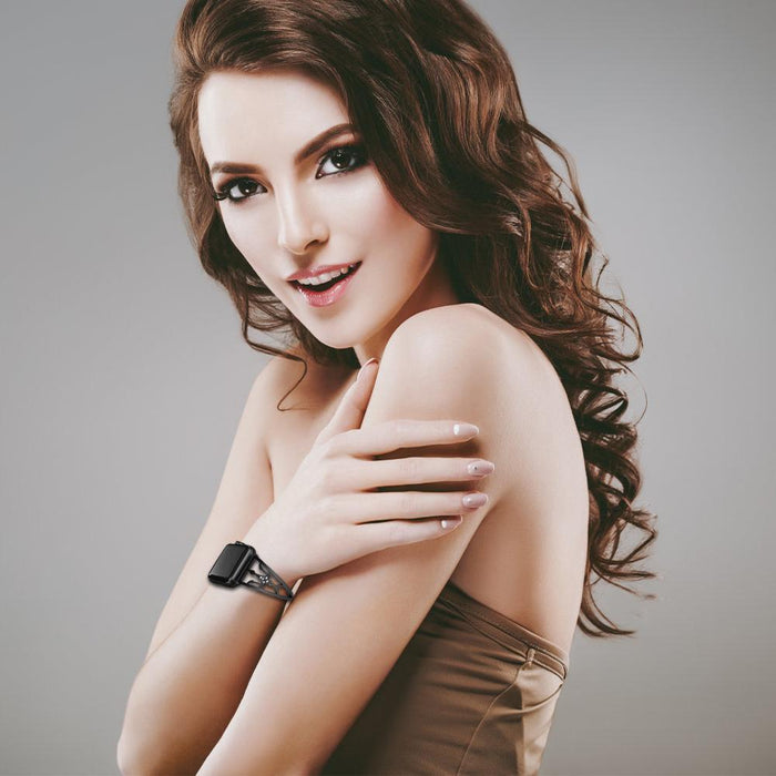 SAMA Diamond Rhinestone Stainless Steel Metal Wristband Strap 42/44mm For Apple Watch Band Black-Apple Watch Bands & Straps-SAMA-brands-world.ca