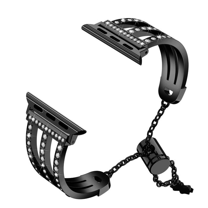 SAMA Diamond Stainless Steel Replacement Bracelet Strap 38/40mm For Apple Watch Series 5 4 3 2 1(Black)-Apple Watch Bands & Straps-SAMA-brands-world.ca