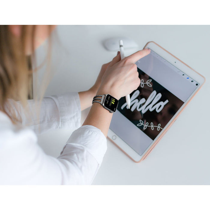 SAMA Diamond Stainless Steel Replacement Bracelet Strap 38/40mm For Apple Watch Series 5 4 3 2 1(Black)-Apple Watch Bands & Straps-SAMA-brands-world.ca