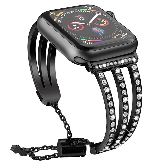 SAMA Diamond Stainless Steel Replacement Bracelet Strap 38/40mm For Apple Watch Series 5 4 3 2 1(Black)-Apple Watch Bands & Straps-SAMA-brands-world.ca