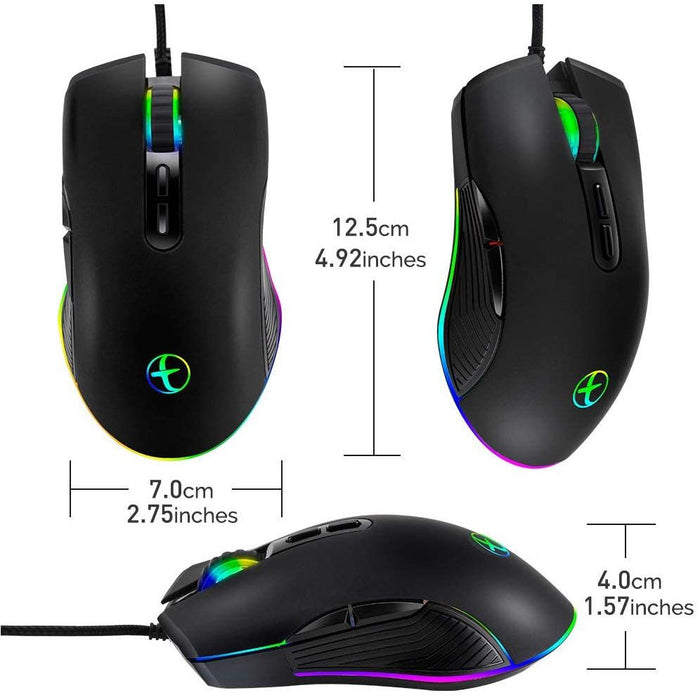 SAMA Ergonomic gaming mouse, USB wired RGB with 4 backlight modes-Wired Mice-SAMA-brands-world.ca