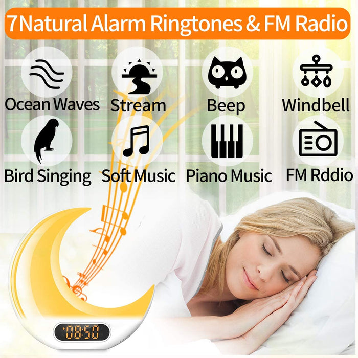 SAMA Half Moon Double Side Sunrise Sunset Sleep Trainer with Remote control, 7 colors-Sleep Tech-SAMA-brands-world.ca