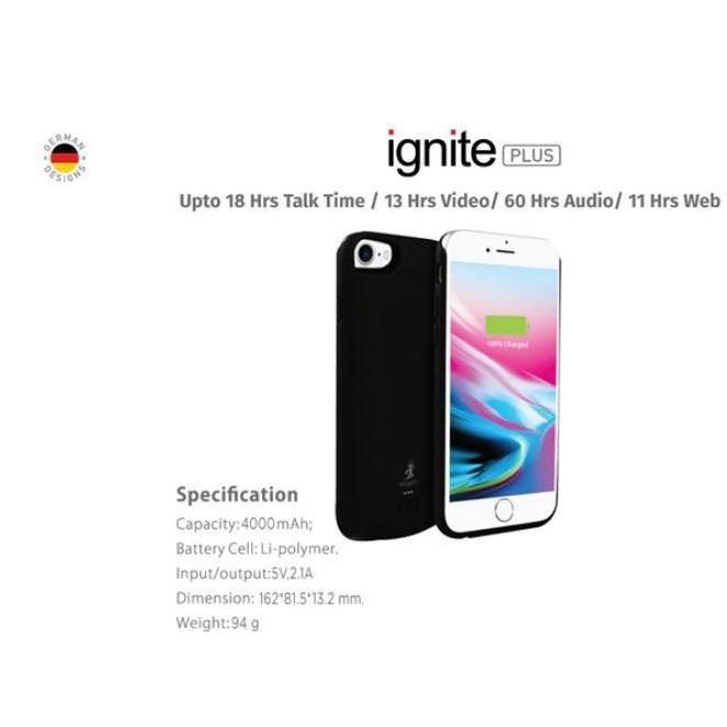 SAMA-Ignite Plus Ultra Slim Battery Case for iphone 8 / 7 / 6s 4000 mAh Free Screen Protector - Black-Power Banks-SAMA-brands-world.ca