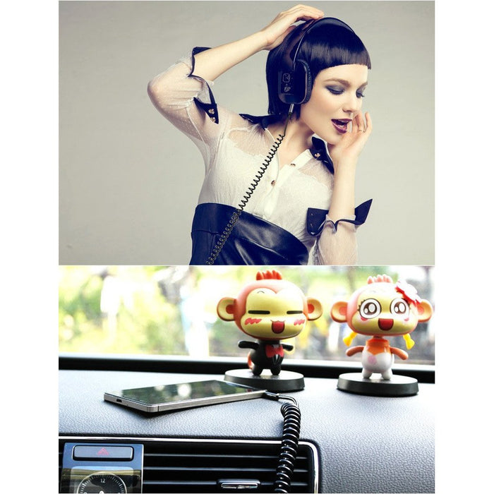 SAMA SA-20705 3. 5mm AUX Spring Car Cable 2M, With Call Function-Audio Cables-SAMA-brands-world.ca