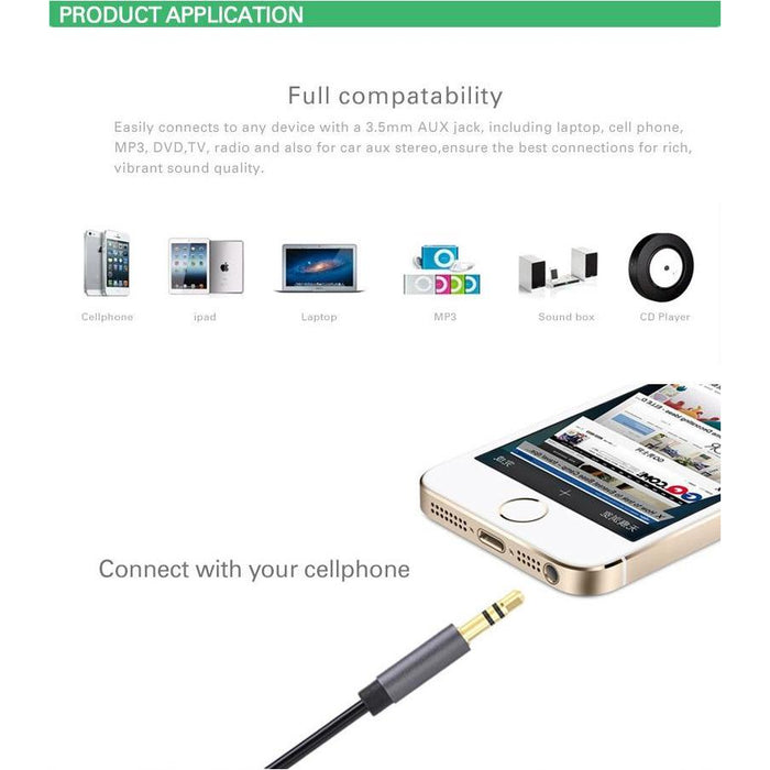 SAMA SA-20705 3. 5mm AUX Spring Car Cable 2M, With Call Function-Audio Cables-SAMA-brands-world.ca