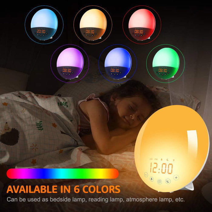 SAMA Sunset Simulation 7Colors 2Alarm 8Natural Sounds Digital Sunrise Alarm Clock Radio-Sleep Tech-SAMA-brands-world.ca