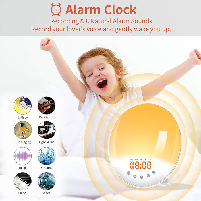 SAMA Sunset Simulation 7Colors 2Alarm 8Natural Sounds Digital Sunrise Alarm Clock Radio-Sleep Tech-SAMA-brands-world.ca