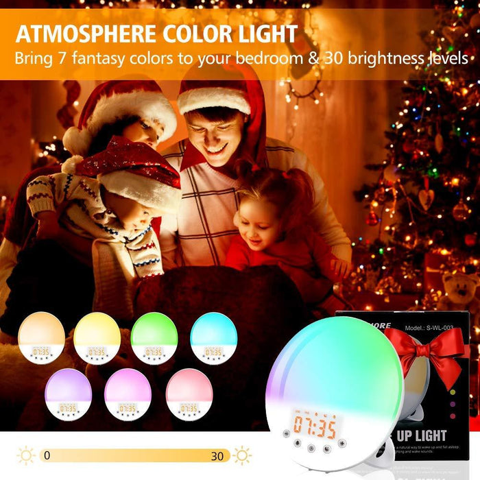 SAMA Sunset Simulation 7Colors 2Alarm 8Natural Sounds Digital Sunrise Alarm Clock Radio-Sleep Tech-SAMA-brands-world.ca