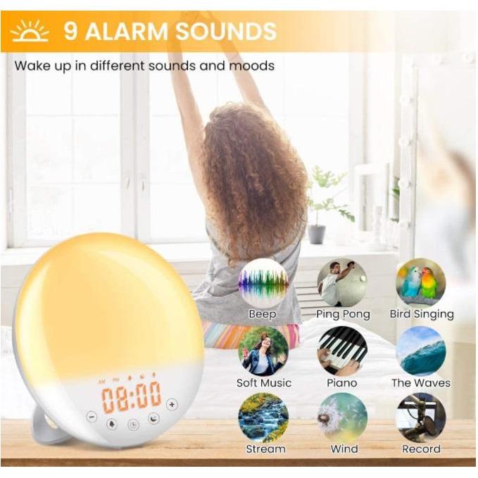 SAMA Sunset Simulation 7Colors 2Alarm 8Natural Sounds Digital Sunrise Alarm Clock Radio-Sleep Tech-SAMA-brands-world.ca