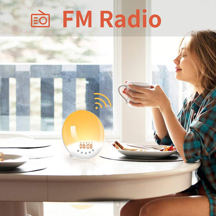 SAMA Sunset Simulation 7Colors 2Alarm 8Natural Sounds Digital Sunrise Alarm Clock Radio-Sleep Tech-SAMA-brands-world.ca