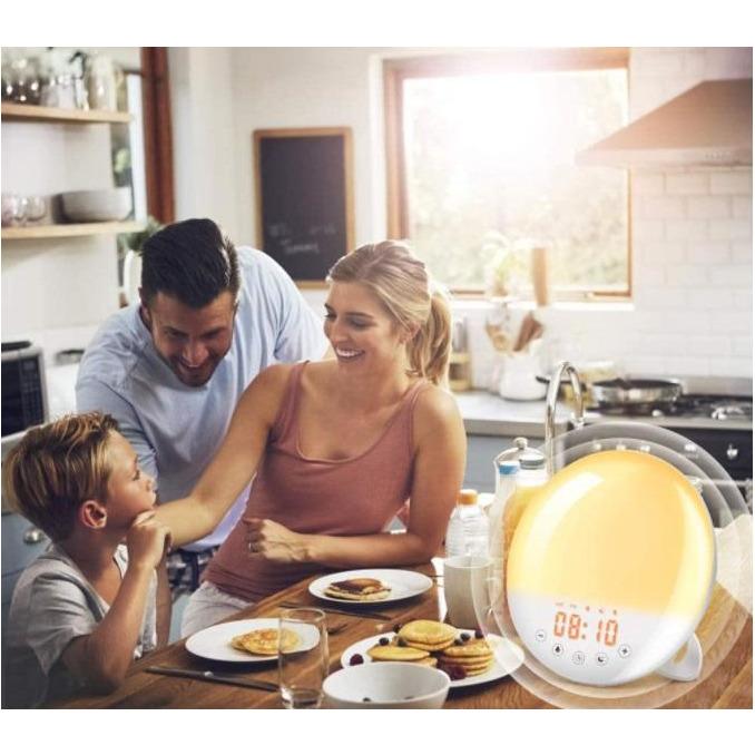 SAMA Sunset Simulation 7Colors 2Alarm 8Natural Sounds Digital Sunrise Alarm Clock Radio-Sleep Tech-SAMA-brands-world.ca