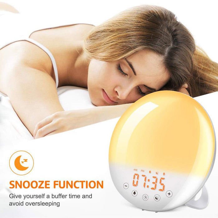 SAMA Sunset Simulation 7Colors 2Alarm 8Natural Sounds Digital Sunrise Alarm Clock Radio-Sleep Tech-SAMA-brands-world.ca