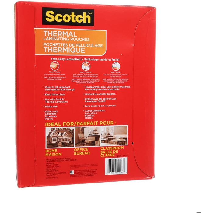 Scotch Thermal Laminating Sheets, 9" x 11.5", 5-Mil Thick, 100 100 Pouches-Laminating Supplies-Scotch-brands-world.ca