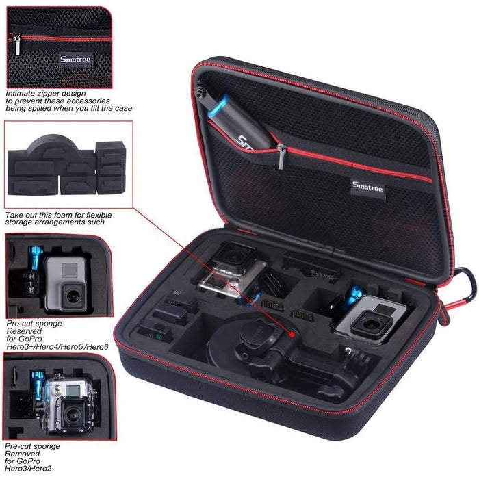 Smatree G260SL Carrying Case for Gopro Hero 7/6/5/4/3+/3/2/1/Gopro 2018-Selfie Sticks & Grips-Smatree-brands-world.ca
