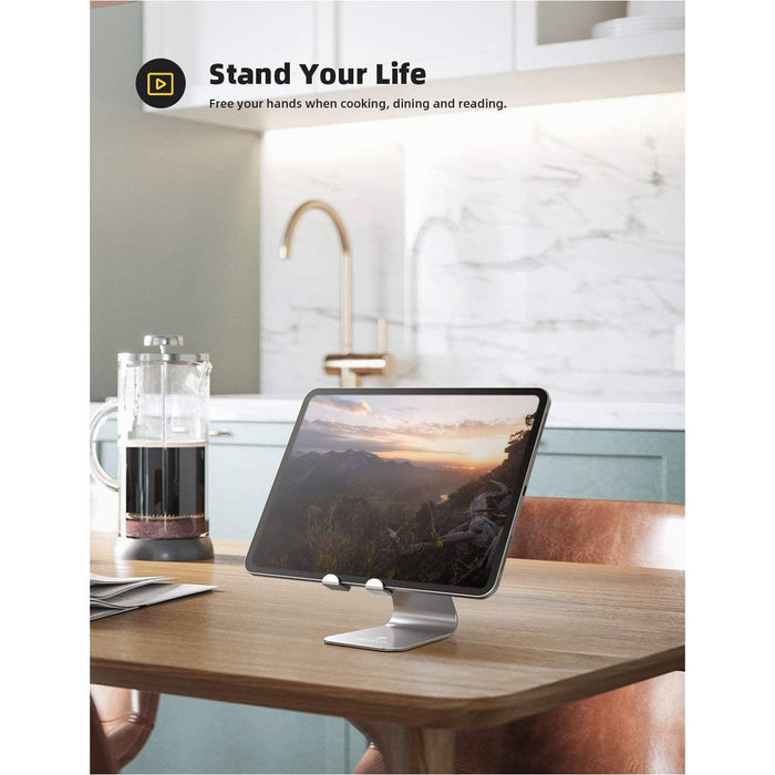 Tablet Stand, Lamicall Adjustable Holder - Desktop Stand Dock Silver-Tablet & iPad Stands-Lamicall-brands-world.ca