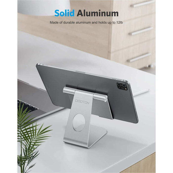 Tablet Stand, OMOTON Adjustable iPad Stand Holder Compatible with Silver-Tablet & iPad Stands-OMOTON-brands-world.ca