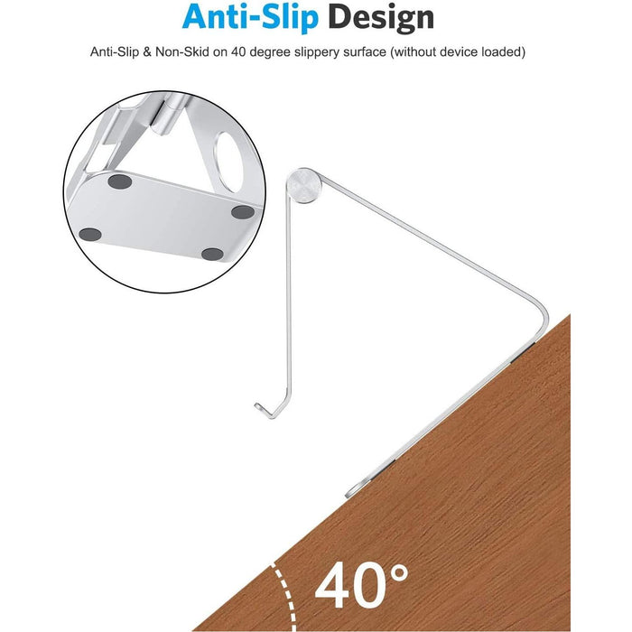 Tablet Stand, OMOTON Adjustable iPad Stand Holder Compatible with Silver-Tablet & iPad Stands-OMOTON-brands-world.ca