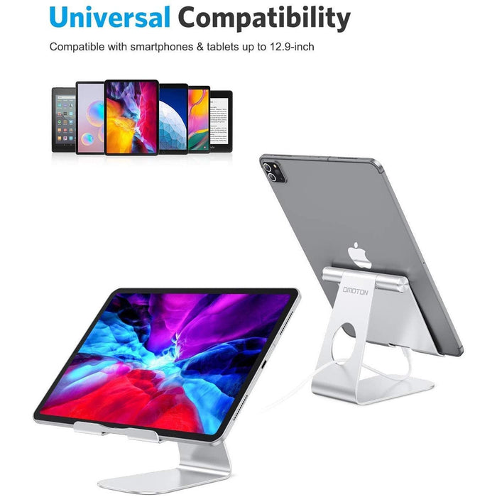 Tablet Stand, OMOTON Adjustable iPad Stand Holder Compatible with Silver-Tablet & iPad Stands-OMOTON-brands-world.ca