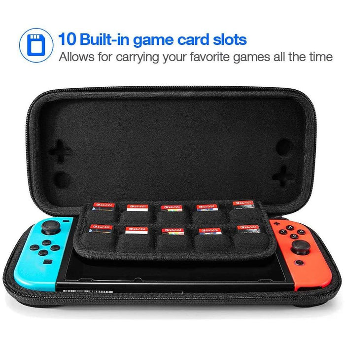 tomtoc Carry Case for Nintendo Switch, Ultra Slim Hard Shell with 10 Black-Nintendo Switch Skins, Faceplates & Cases-SAMA-brands-world.ca