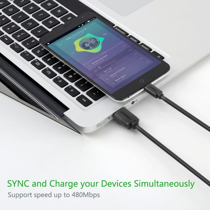 UGREEN 10837 1.5 m Micro USB B USB A Black Mobile Phone Cable-Micro USB Cable-UGREEN-brands-world.ca