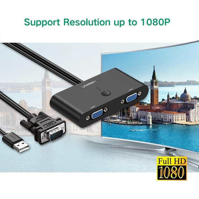 UGREEN 2-Port VGA Switcher-Adapters & Switches-UGREEN-brands-world.ca