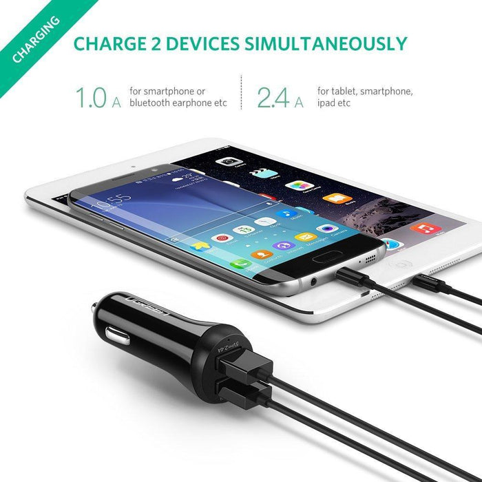 UGREEN 2 ports Dual-USB Car Charger 20392-USB Car Chargers-UGREEN-brands-world.ca