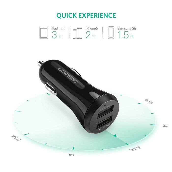 UGREEN 2 ports Dual-USB Car Charger 20392-USB Car Chargers-UGREEN-brands-world.ca