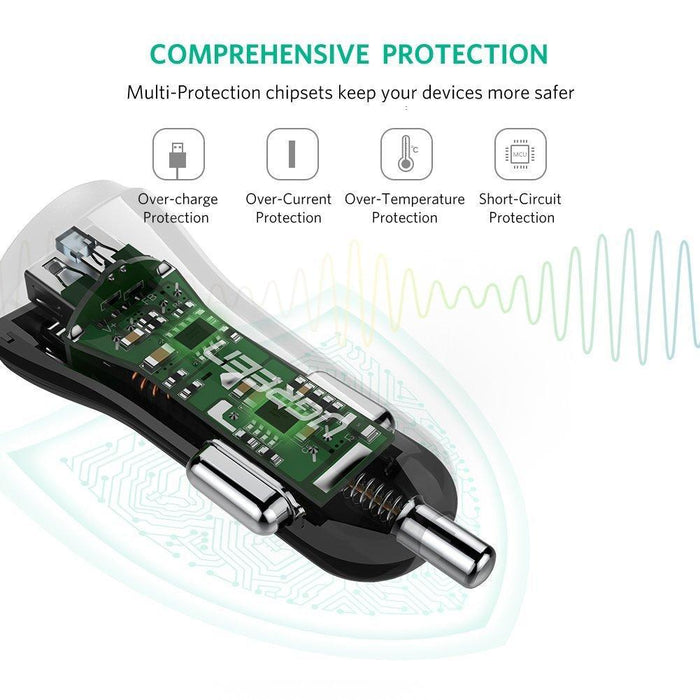 UGREEN 2 ports Dual-USB Car Charger 20392-USB Car Chargers-UGREEN-brands-world.ca