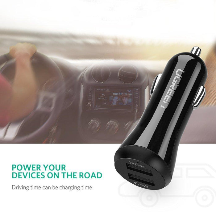 UGREEN 2 ports Dual-USB Car Charger 20392-USB Car Chargers-UGREEN-brands-world.ca