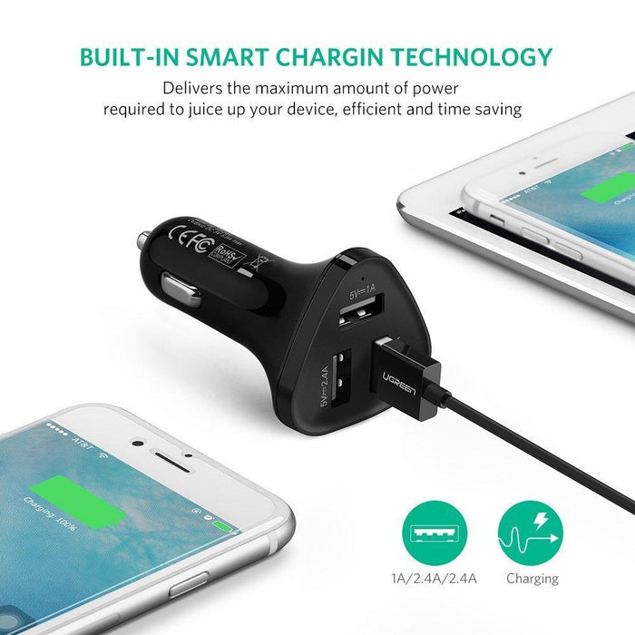 UGREEN 29W 3 Port USB Car Charger-USB Car Chargers-UGREEN-brands-world.ca