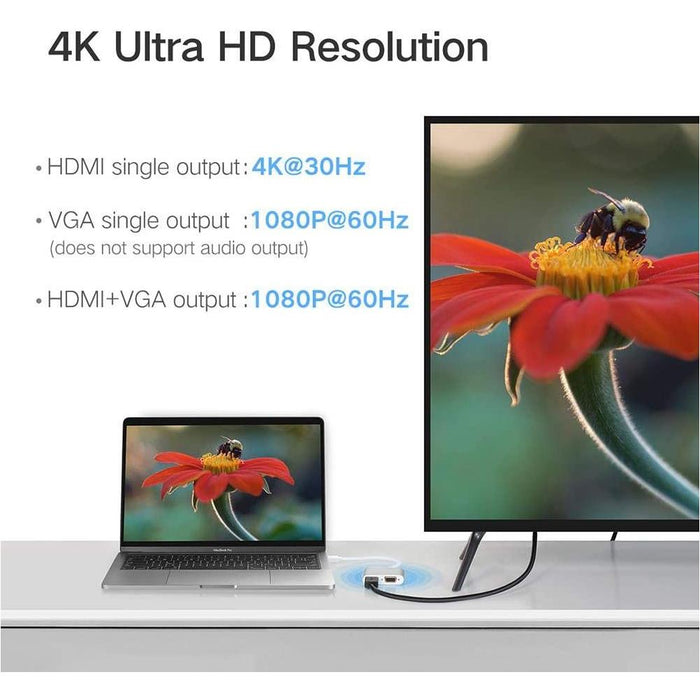UGREEN 50317 USB-C to HDMI+VGA Converter Silver-Other Cables & Connectors-UGREEN-brands-world.ca