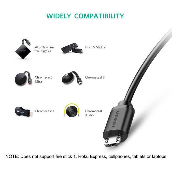 UGREEN Ethernet Adapter for Chromecast and Micro USB TV Sticks, to...-Wired Network Cards-UGREEN-brands-world.ca