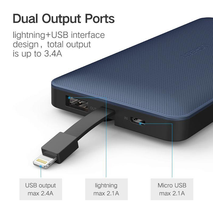 UGREEN MFI Iphone Power bank 10000 mAh-Power Banks-UGREEN-brands-world.ca