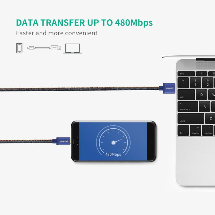 UGREEN Micro USB Cable Denim Braided Fast Charging Cable USB to Micro USB Data Cable-Micro USB Cable-UGREEN-brands-world.ca