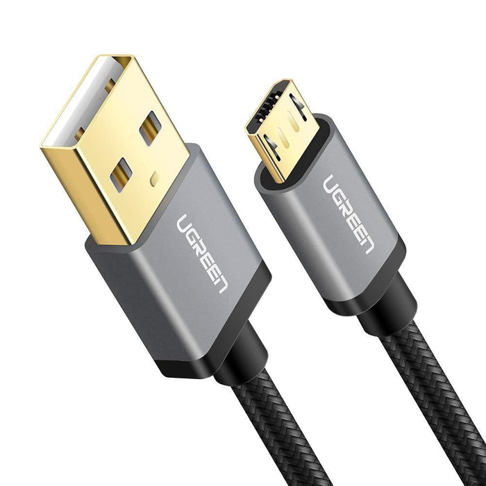UGREEN Micro USB Cable Nylon Braided Fast Quick Charger Cable USB to Micro USB 2.0 (6ft, Black)-Micro USB Cable-UGREEN-brands-world.ca